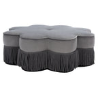 Pouf en velours à franges en forme de fleur Katia de SAFAVIEH