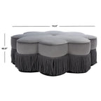 Pouf en velours à franges en forme de fleur Katia de SAFAVIEH