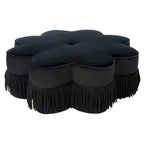 Pouf en velours à franges en forme de fleur Katia de SAFAVIEH