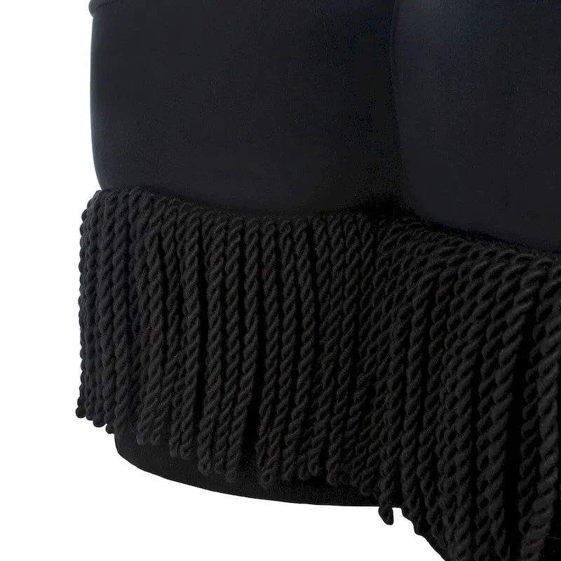 Pouf en velours à franges en forme de fleur Katia de SAFAVIEH