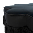 Pouf en velours à franges en forme de fleur Katia de SAFAVIEH