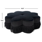 Pouf en velours à franges en forme de fleur Katia de SAFAVIEH