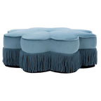 Pouf en velours à franges en forme de fleur Katia de SAFAVIEH