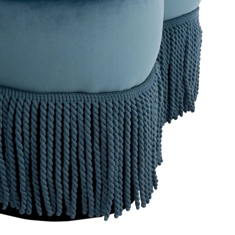 Pouf en velours à franges en forme de fleur Katia de SAFAVIEH