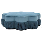 Pouf en velours à franges en forme de fleur Katia de SAFAVIEH
