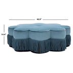 Pouf en velours à franges en forme de fleur Katia de SAFAVIEH