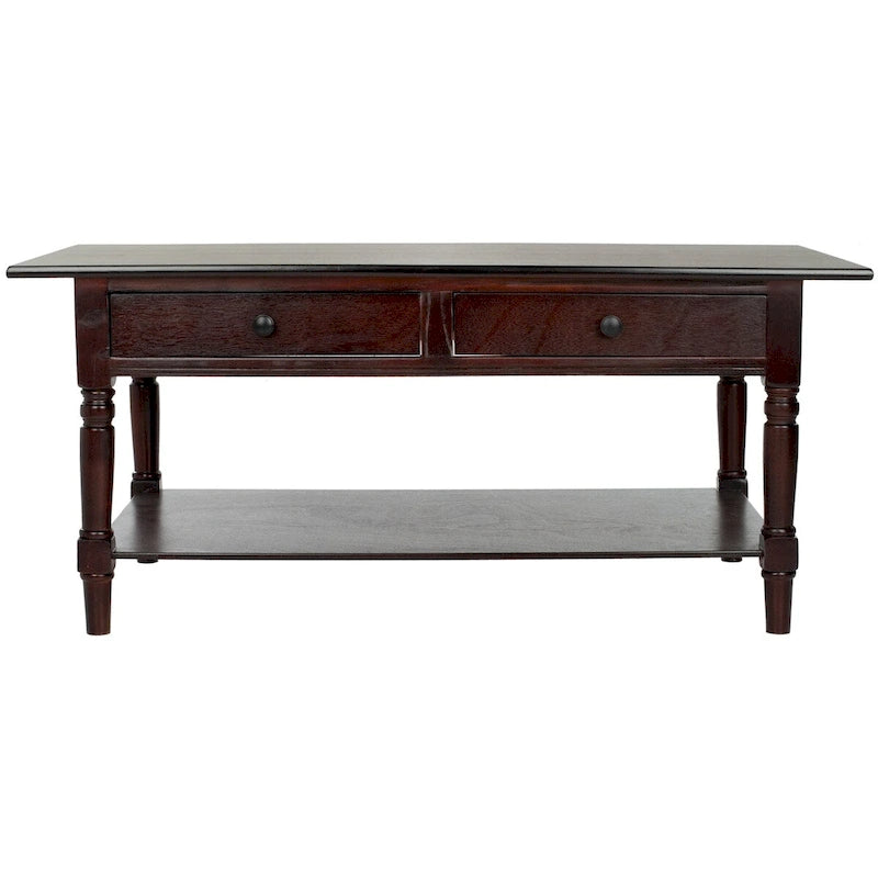 Table basse SAFAVIEH Bama grise à 2 tiroirs - 41,7 cm L x 21,7 cm P x 18,5 cm H - 42 cm L x 22 cm P x 19 cm H