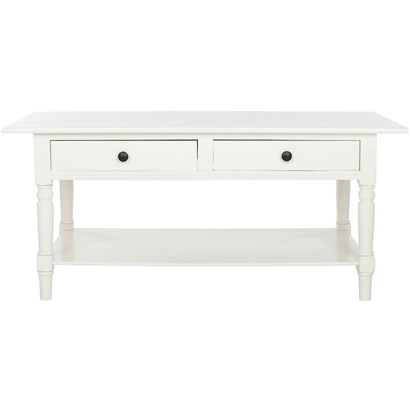 Table basse SAFAVIEH Bama grise à 2 tiroirs - 41,7 cm L x 21,7 cm P x 18,5 cm H - 42 cm L x 22 cm P x 19 cm H
