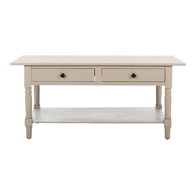 Table basse SAFAVIEH Bama grise à 2 tiroirs - 41,7 cm L x 21,7 cm P x 18,5 cm H - 42 cm L x 22 cm P x 19 cm H