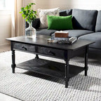 Table basse SAFAVIEH Bama grise à 2 tiroirs - 41,7 cm L x 21,7 cm P x 18,5 cm H - 42 cm L x 22 cm P x 19 cm H