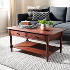 Table basse SAFAVIEH Bama grise à 2 tiroirs - 41,7 cm L x 21,7 cm P x 18,5 cm H - 42 cm L x 22 cm P x 19 cm H