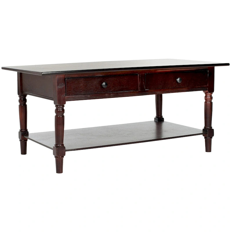 Table basse SAFAVIEH Bama grise à 2 tiroirs - 41,7 cm L x 21,7 cm P x 18,5 cm H - 42 cm L x 22 cm P x 19 cm H