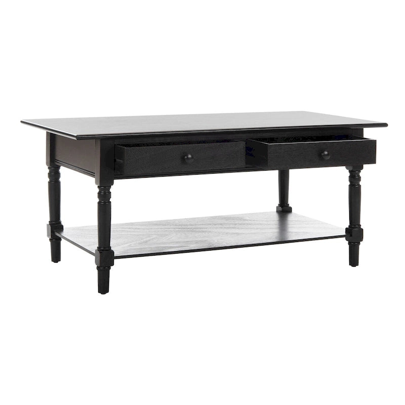 Table basse SAFAVIEH Bama grise à 2 tiroirs - 41,7 cm L x 21,7 cm P x 18,5 cm H - 42 cm L x 22 cm P x 19 cm H