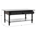 Table basse SAFAVIEH Bama grise à 2 tiroirs - 41,7 cm L x 21,7 cm P x 18,5 cm H - 42 cm L x 22 cm P x 19 cm H