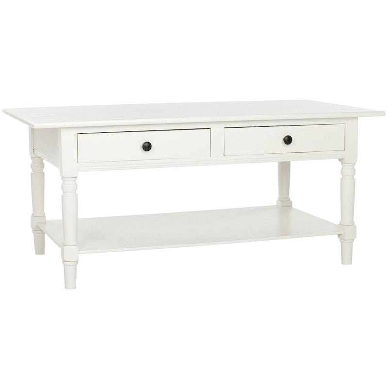 Table basse SAFAVIEH Bama grise à 2 tiroirs - 41,7 cm L x 21,7 cm P x 18,5 cm H - 42 cm L x 22 cm P x 19 cm H
