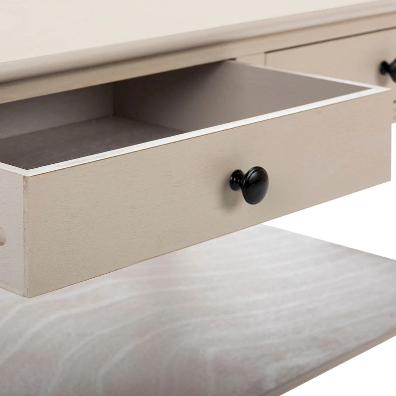 Table basse SAFAVIEH Bama grise à 2 tiroirs - 41,7 cm L x 21,7 cm P x 18,5 cm H - 42 cm L x 22 cm P x 19 cm H