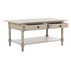 Table basse SAFAVIEH Bama grise à 2 tiroirs - 41,7 cm L x 21,7 cm P x 18,5 cm H - 42 cm L x 22 cm P x 19 cm H