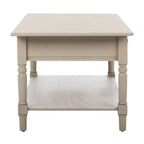 Table basse SAFAVIEH Bama grise à 2 tiroirs - 41,7 cm L x 21,7 cm P x 18,5 cm H - 42 cm L x 22 cm P x 19 cm H