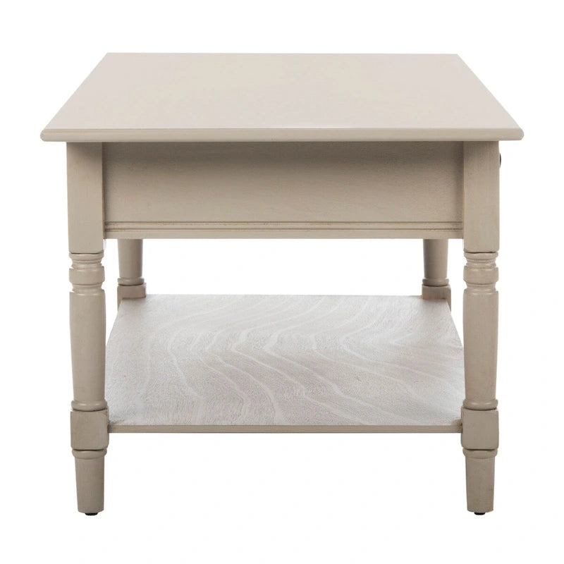Table basse SAFAVIEH Bama grise à 2 tiroirs - 41,7 cm L x 21,7 cm P x 18,5 cm H - 42 cm L x 22 cm P x 19 cm H