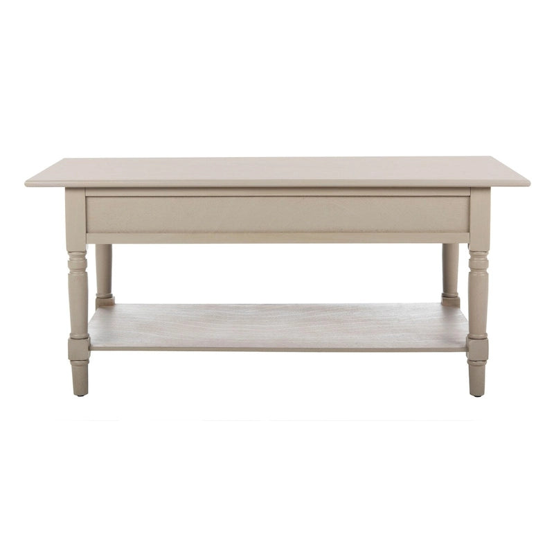 Table basse SAFAVIEH Bama grise à 2 tiroirs - 41,7 cm L x 21,7 cm P x 18,5 cm H - 42 cm L x 22 cm P x 19 cm H