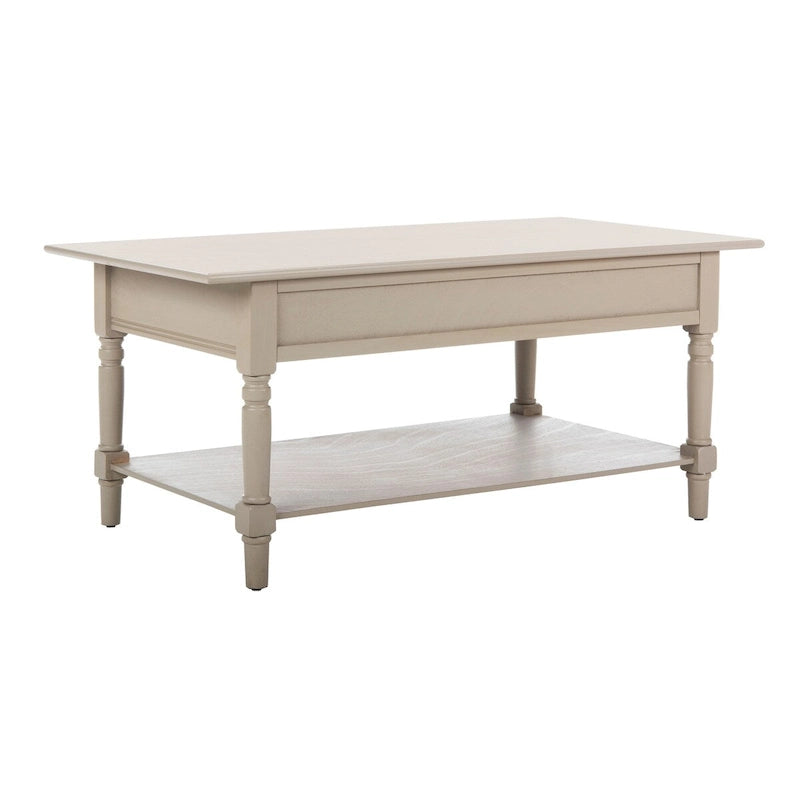 Table basse SAFAVIEH Bama grise à 2 tiroirs - 41,7 cm L x 21,7 cm P x 18,5 cm H - 42 cm L x 22 cm P x 19 cm H