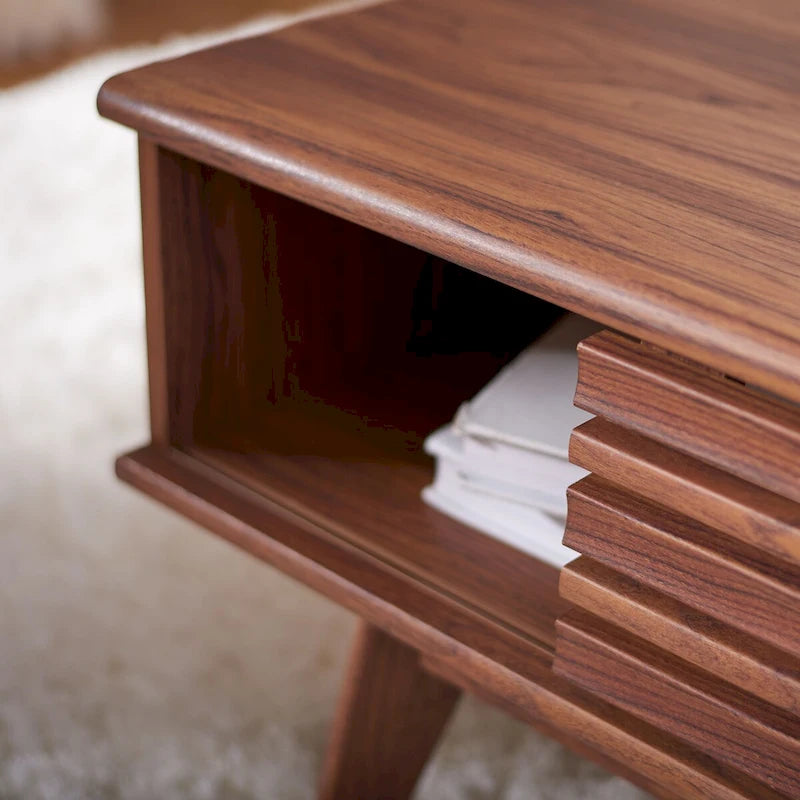 Table basse SAFAVIEH Ameetha style milieu du siècle, 1 étagère, noyer - 117 cm L x 58 cm P x 41 cm H