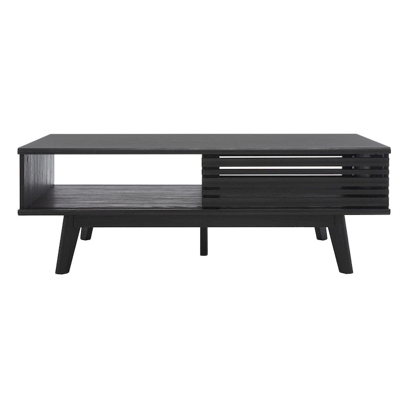 Table basse SAFAVIEH Ameetha style milieu du siècle, 1 étagère, noyer - 117 cm L x 58 cm P x 41 cm H