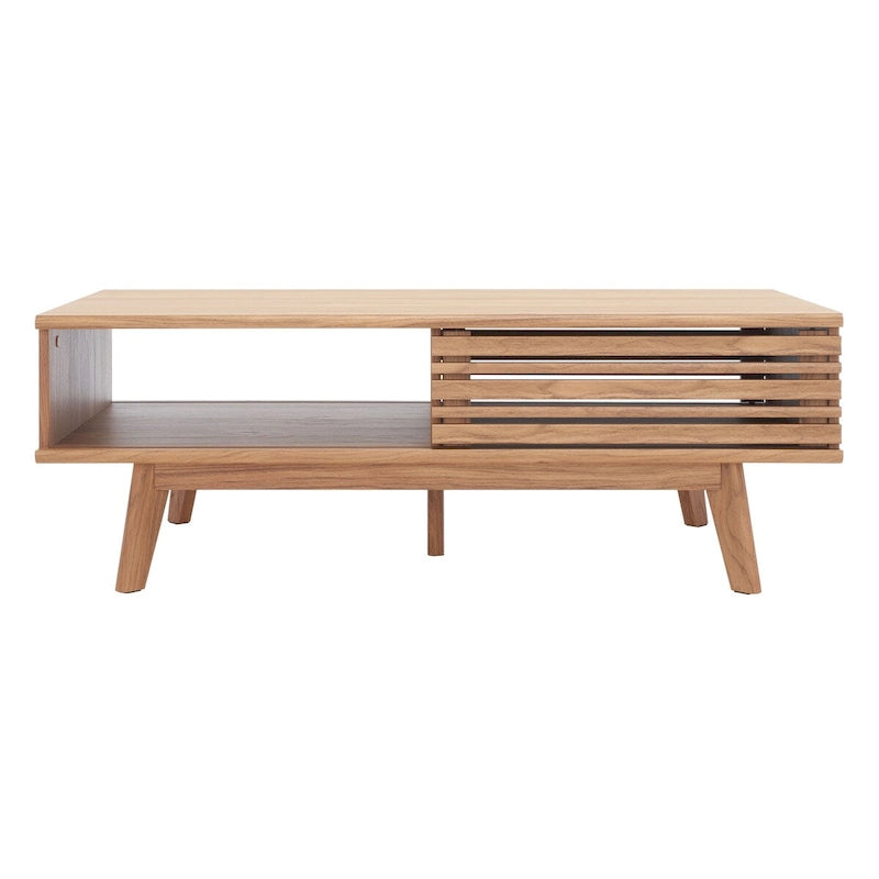 Table basse SAFAVIEH Ameetha style milieu du siècle, 1 étagère, noyer - 117 cm L x 58 cm P x 41 cm H