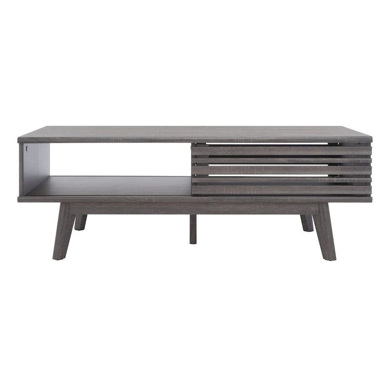 Table basse SAFAVIEH Ameetha style milieu du siècle, 1 étagère, noyer - 117 cm L x 58 cm P x 41 cm H