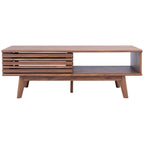 Table basse SAFAVIEH Ameetha style milieu du siècle, 1 étagère, noyer - 117 cm L x 58 cm P x 41 cm H