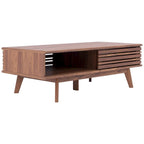Table basse SAFAVIEH Ameetha style milieu du siècle, 1 étagère, noyer - 117 cm L x 58 cm P x 41 cm H