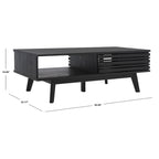 Table basse SAFAVIEH Ameetha style milieu du siècle, 1 étagère, noyer - 117 cm L x 58 cm P x 41 cm H