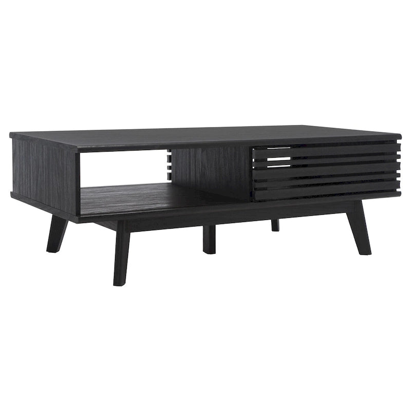 Table basse SAFAVIEH Ameetha style milieu du siècle, 1 étagère, noyer - 117 cm L x 58 cm P x 41 cm H