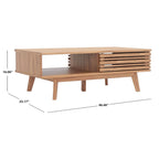 Table basse SAFAVIEH Ameetha style milieu du siècle, 1 étagère, noyer - 117 cm L x 58 cm P x 41 cm H