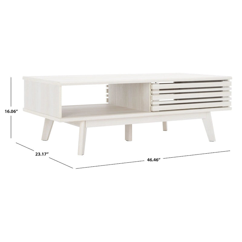 Table basse SAFAVIEH Ameetha style milieu du siècle, 1 étagère, noyer - 117 cm L x 58 cm P x 41 cm H