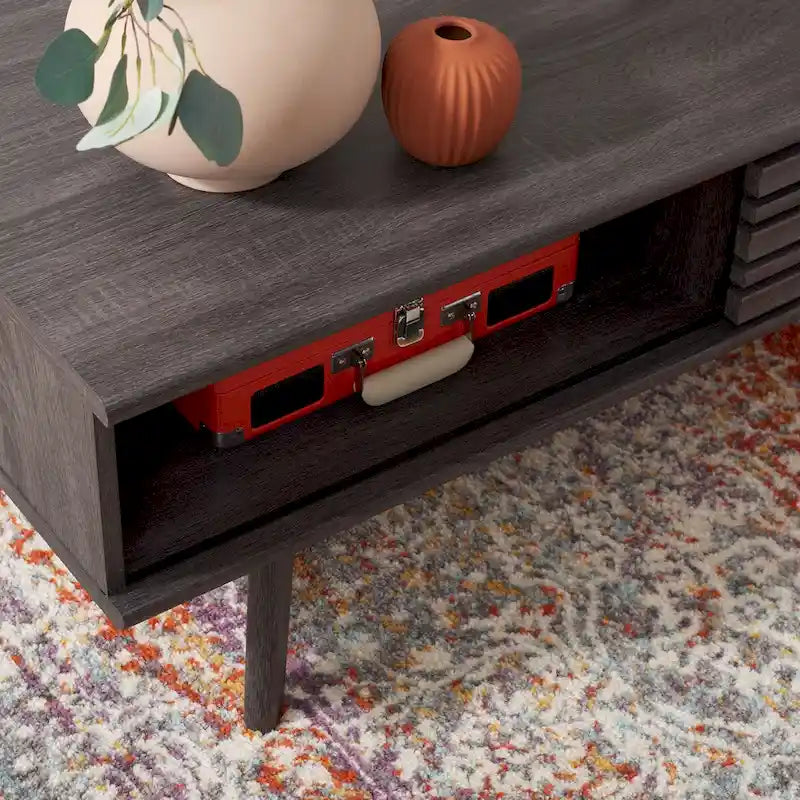 Table basse SAFAVIEH Ameetha style milieu du siècle, 1 étagère, noyer - 117 cm L x 58 cm P x 41 cm H