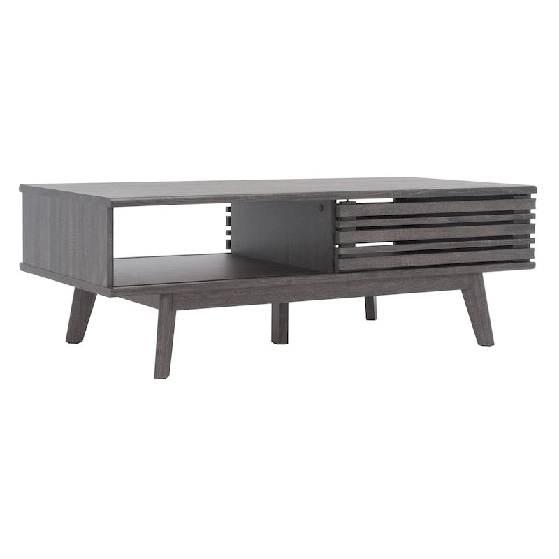 Table basse SAFAVIEH Ameetha style milieu du siècle, 1 étagère, noyer - 117 cm L x 58 cm P x 41 cm H