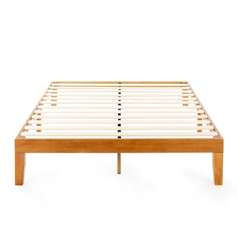 Cadre de lit plateforme classique en bois massif de 12 pouces