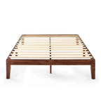 Cadre de lit plateforme classique en bois massif de 12 pouces