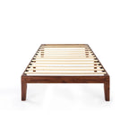 Cadre de lit plateforme classique en bois massif de 12 pouces