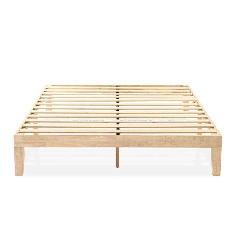 Cadre de lit plateforme classique en bois massif de 12 pouces