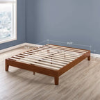 Grand cadre de lit plateforme en bois massif de 30 cm (12 pouces) de Crown Comfort