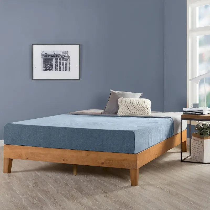 Grand cadre de lit plateforme en bois massif de 30 cm (12 pouces) de Crown Comfort