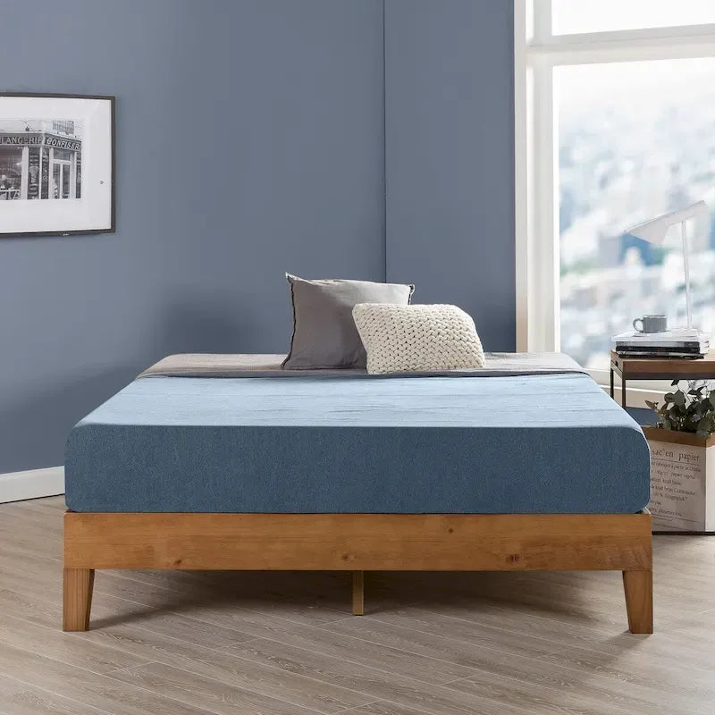 Grand cadre de lit plateforme en bois massif de 30 cm (12 pouces) de Crown Comfort