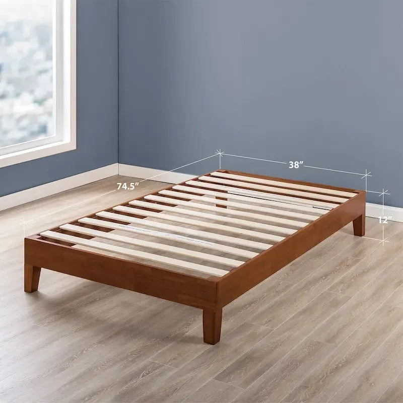 Grand cadre de lit plateforme en bois massif de 30 cm (12 pouces) de Crown Comfort