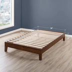 Grand cadre de lit plateforme en bois massif de 30 cm (12 pouces) de Crown Comfort