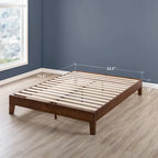 Grand cadre de lit plateforme en bois massif de 30 cm (12 pouces) de Crown Comfort