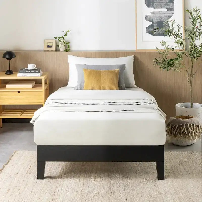 Grand cadre de lit plateforme en bois massif de 30 cm (12 pouces) de Crown Comfort