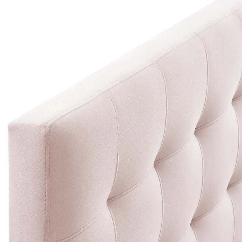 Tête de lit Carson Carrington Labbgard Queen-size en velours capitonné couleur biscuit