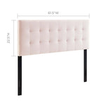 Tête de lit Carson Carrington Labbgard Queen-size en velours capitonné couleur biscuit